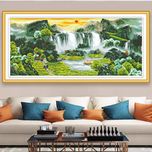 十字绣厂家抖音快手小红书一件代发2025新款线绣客厅刺绣山水风景