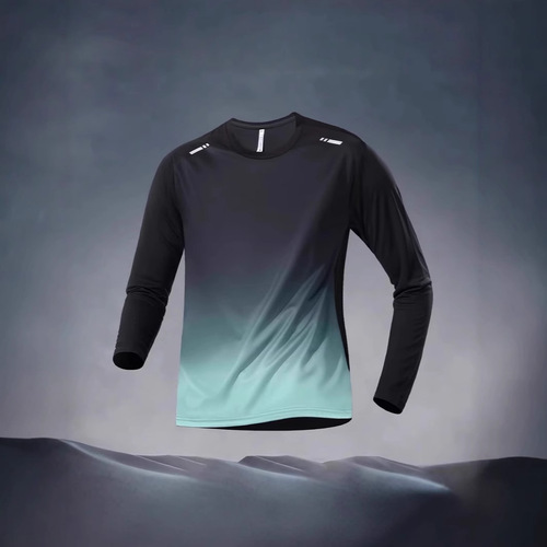 Mesh Ice Silk Long-Sleeve Men's Autumn Sports Casual Training Quick-Dry Exercise Top Outdoor Sun Protection Running T-Shirt