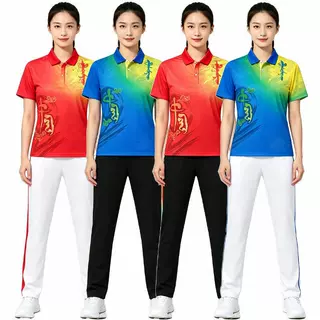 新中国佳木斯健广场舞夏季短袖女透气柔力球广场舞运动冰丝T恤套