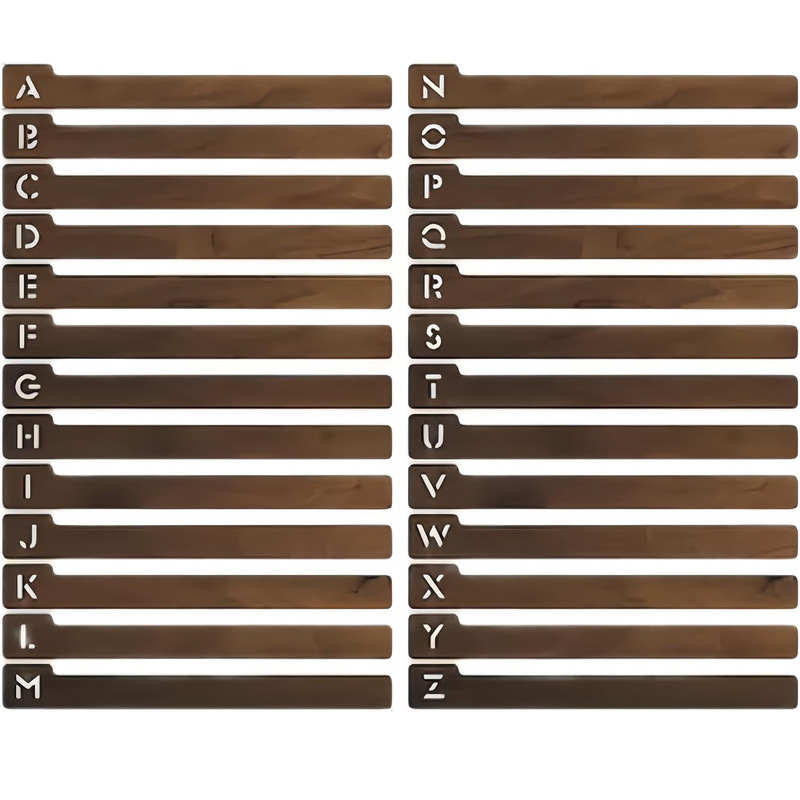26 Letter Bookmarks Wooden Crafts Ornaments Library Book Classification Sorting Card Record Divider