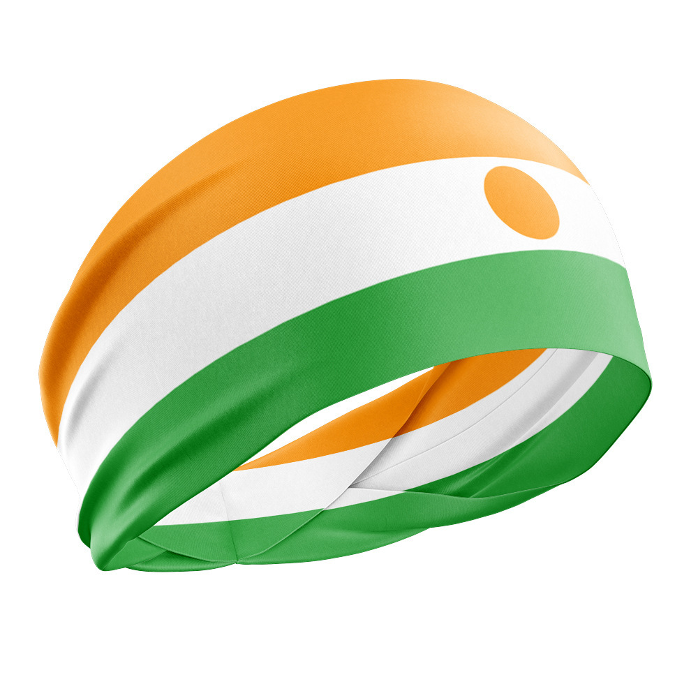 Hat deportivo absorbente de sudor para hombres y mujeres diadema de deportes al aire libre cinturón de yoga cinturón para el cabello fitness cinturón para el cabello antitranspirante bandera nacional