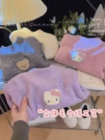 Осенний и зимний мультфильм красочный коала бархат толстый нижний свитер шерстяной шелк теплый мужчина и женщина