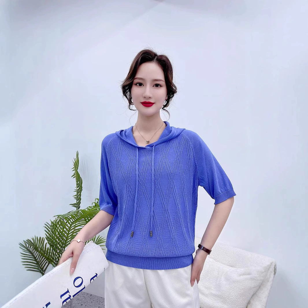 Хит продаж на Amazon: новый весенний стиль, модный свободный женский трикотажный топ с вырезами.