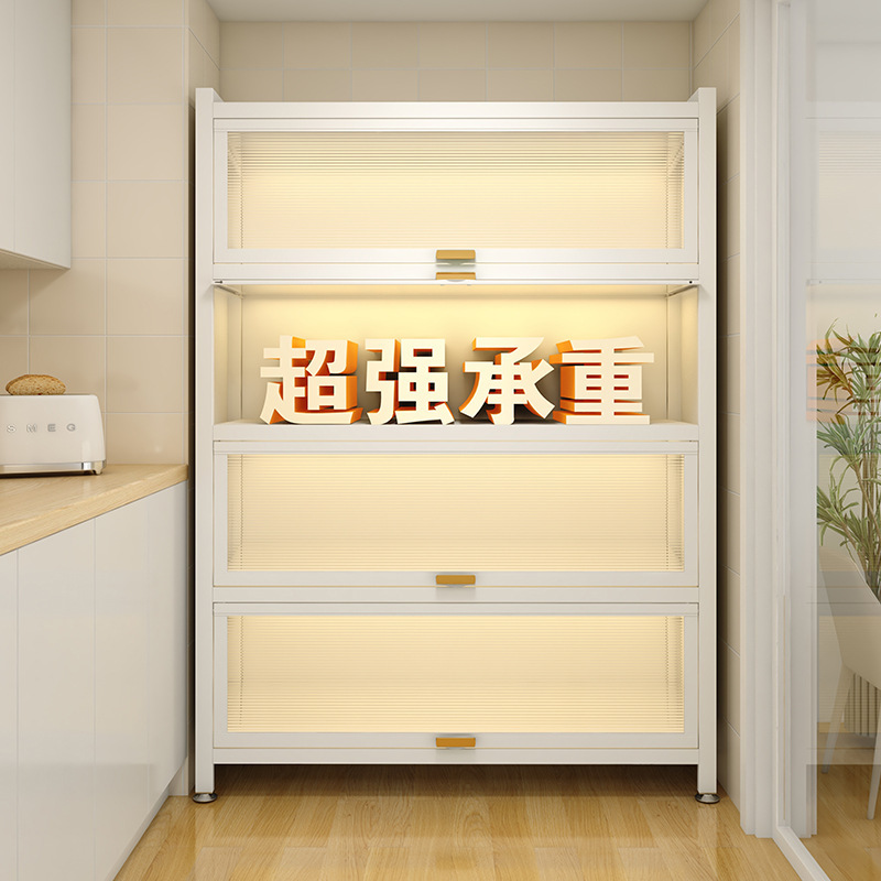 Estantes de cocina, gabinetes de almacenamiento a prueba de polvo multicapa de piso a techo, armarios multifuncionales para el hogar, armarios de comedor, armarios de almacenamiento