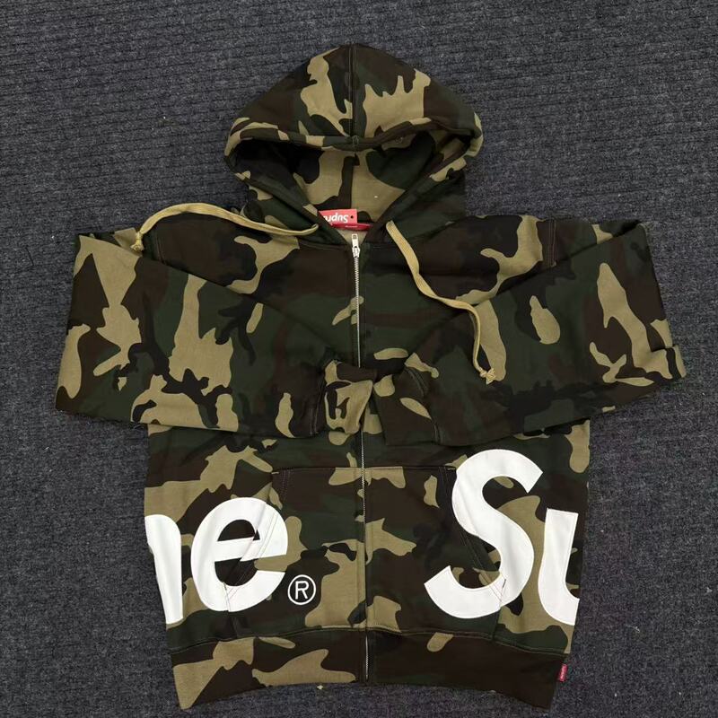 In stock SUPREME 26SS BIG LOGO ZIP UP HOODED large logo zip-up hoodie