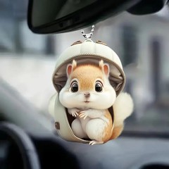 新商品アクリル呆萌リス掛け自動車バックミラー内装ペンダント創意リュックサック掛け飾り
