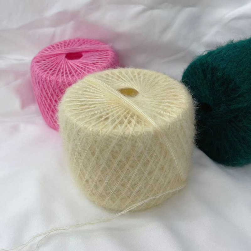 모헤어 3가닥 라이트 살구