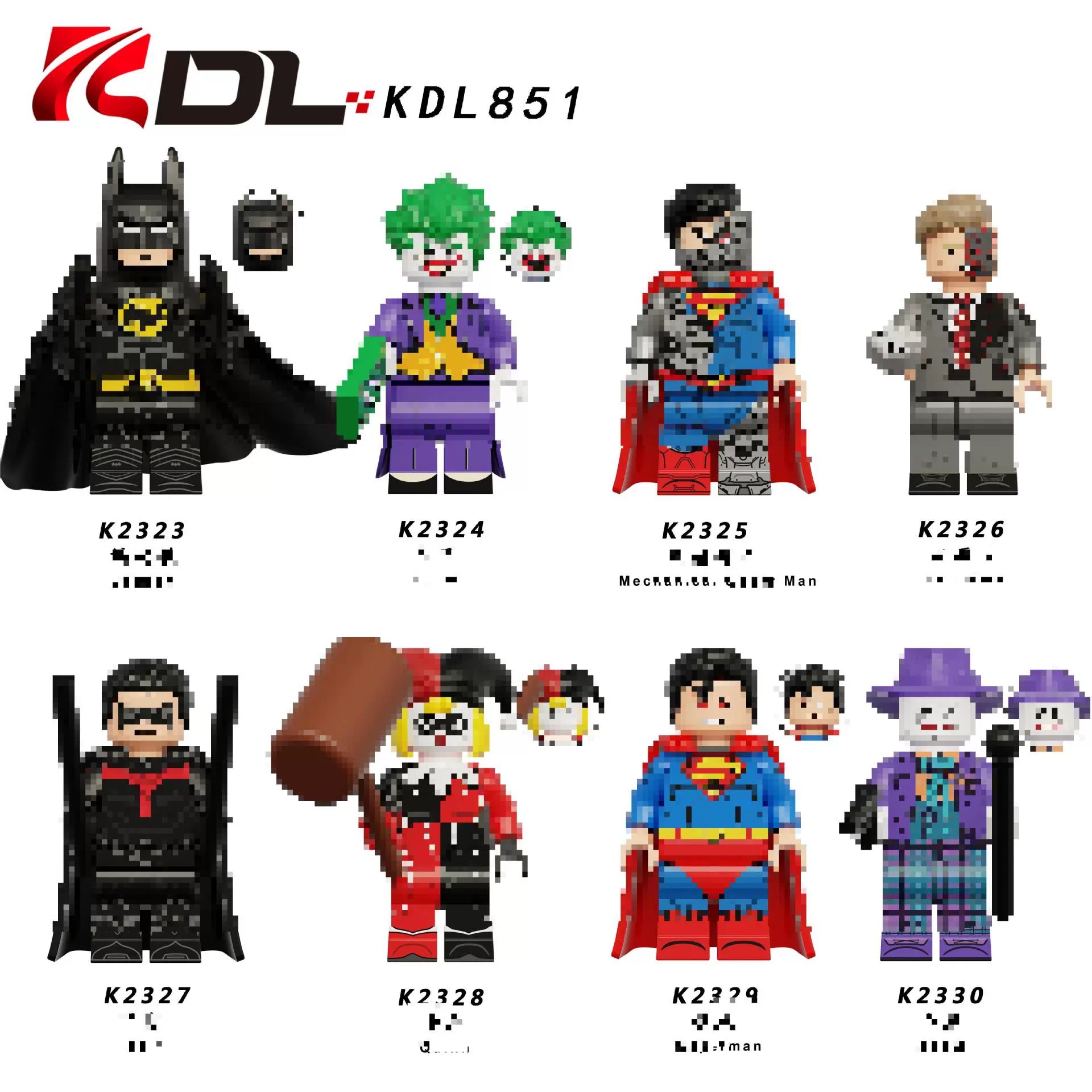 Kdl851 Super Hero Building Block Minifigure Hero Assembled Bat Clown Doll Children's Toy Cross-Border Foreign Trade Special Supply