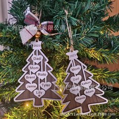 クロスボーダーのクリスマスツリーの祝日の家庭の創意装飾品の二重の木製のペンダントのメーカーの卸売りは一つずつ決まります。