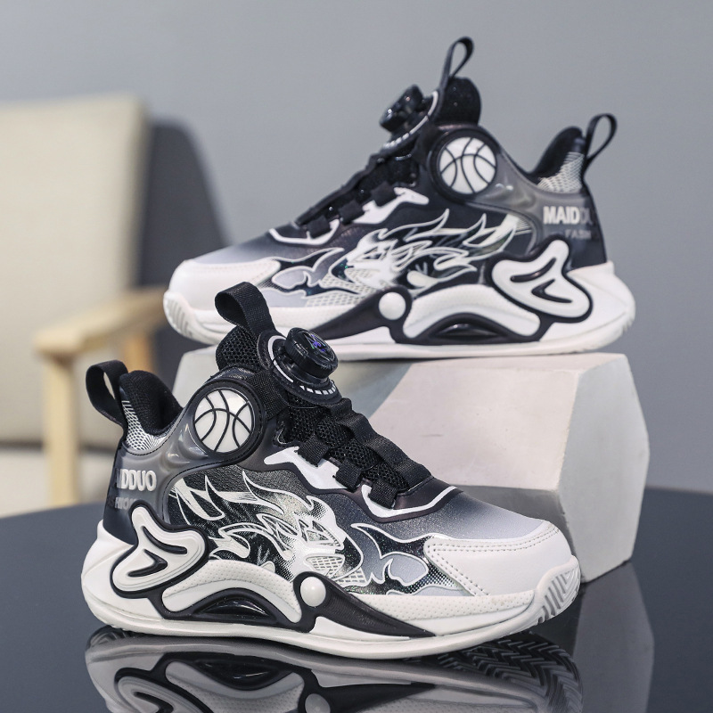Basketball Training Shoes For Boys With Rotating Button Grip_voghion.com