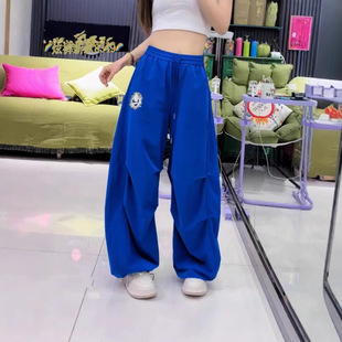 Street Dance Trendy Brand Pants Women's Spring and Summer 2025 New Hip Hop Jazz Slim Embroidered Paratroopers Pull Step Dance Big Banana Pants