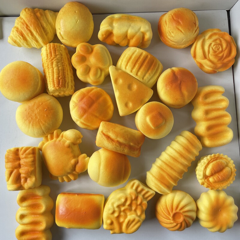 Simulated Bread Stress-Relief Slow-Rebound Toy, Squishy Handmade Model, Food Toy Accessories, Phone Case, Refrigerator, Hairpin Series