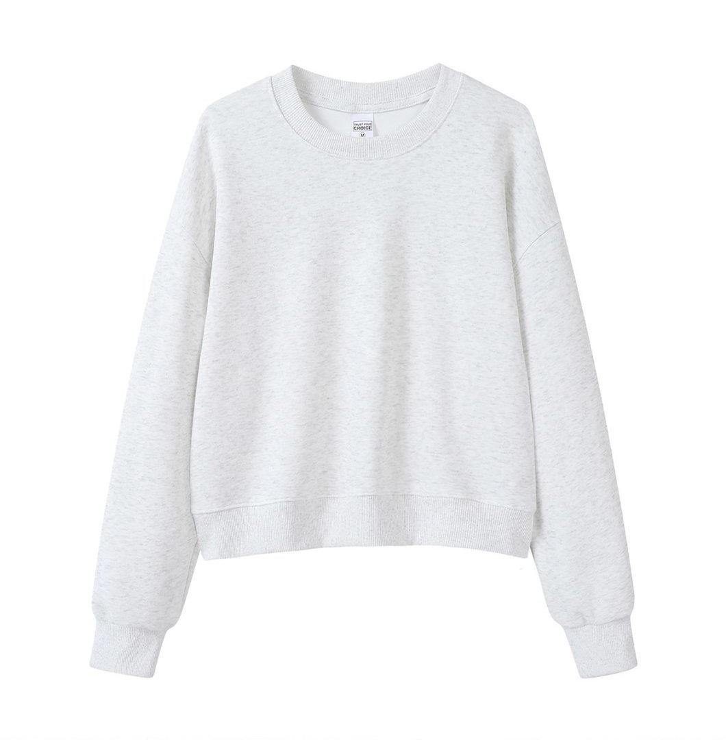 Marca de moda de color sólido con capuchón de plata, camiseta corta de hombro para mujeres otoño y invierno pesado 450g con camiseta con capuchón cálida y casual