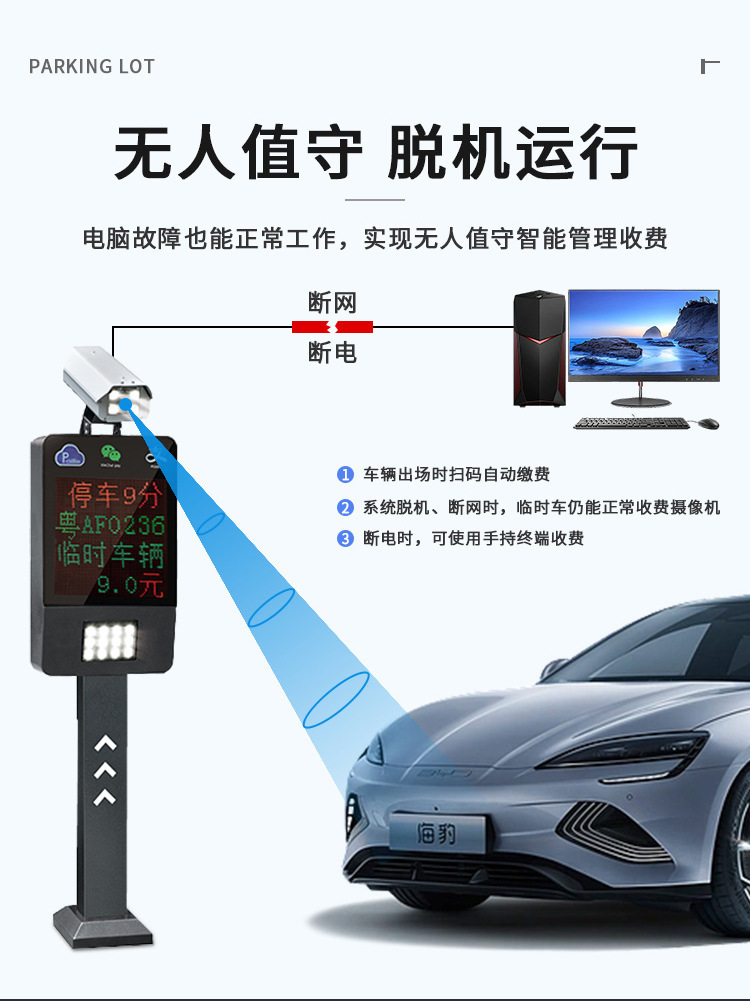 Vehicle License Plate Recognition Automatic Lift System Parking Lot Charging Community Access Control Lift Barrier Integrated Machine