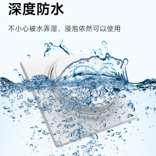 Round household self-generating wireless remote control switch with base double-open acrylic panel wall switch battery-free