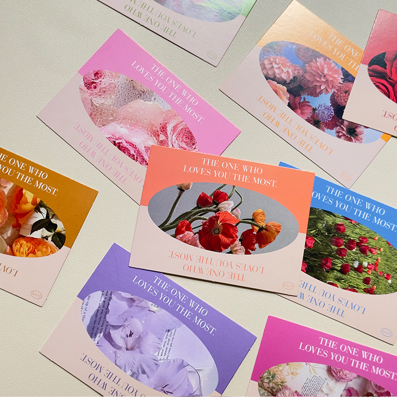 Tarjeta colorida de la serie de jardín tarjeta de felicitación de decoración de flores Etiqueta de ramo creativo material de tienda de flores decoración de tarjeta de regalo