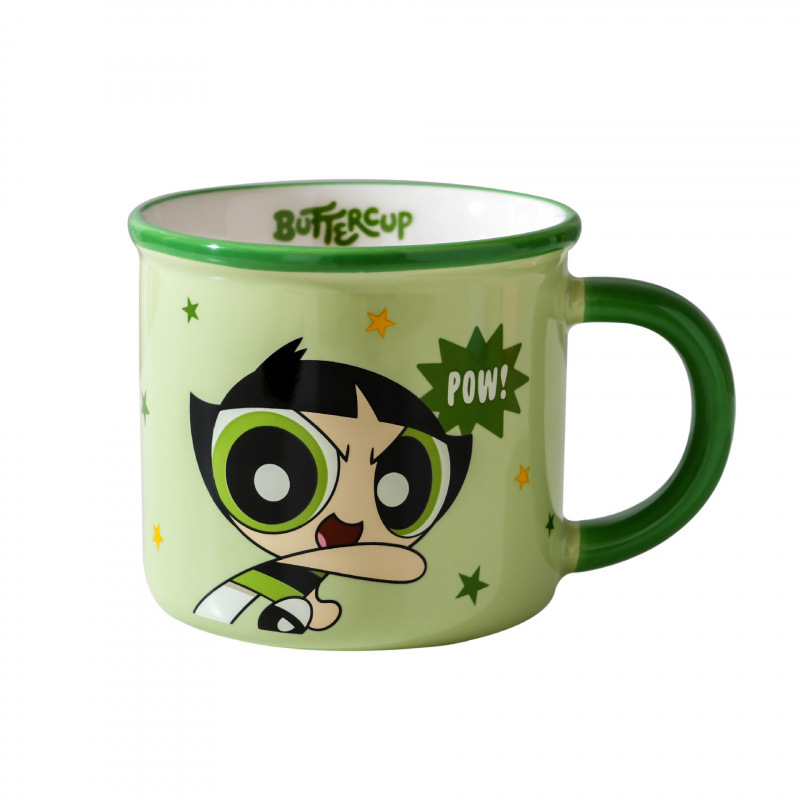 Copia de cerámica auténtica, hermosa taza de regalo de dibujos animados, taza de agua de esmalte doméstica de alto valor facial