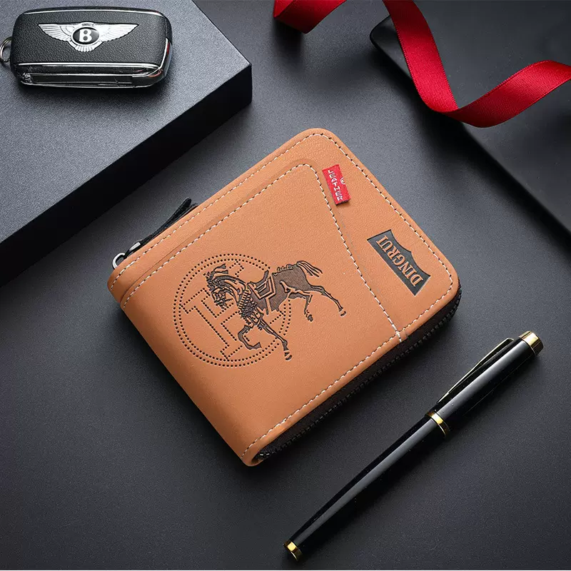 新款男款短款钱包 复古风横款时尚卡包零钱包批发现货