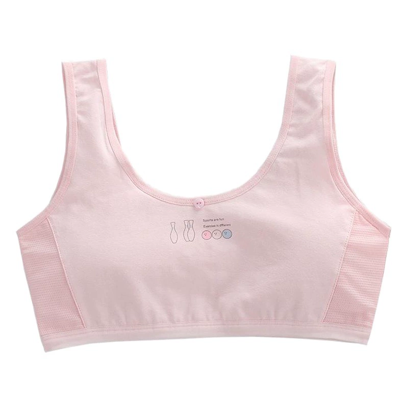 Бюстгальтер для девочек, период развития, студенческий хлопковый сетчатый летний дышащий жилет, нижнее белье для учащихся младших классов средней школы, стеганый 16 лет