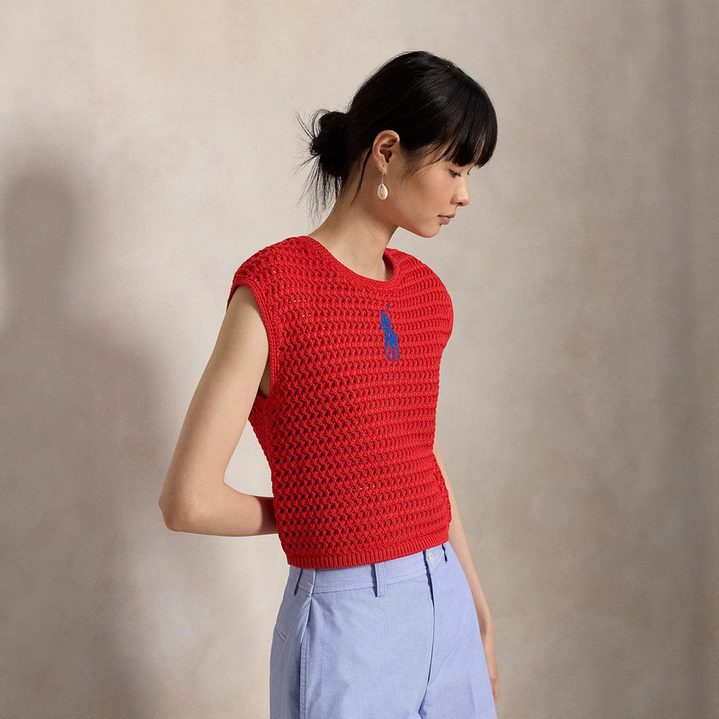 Rl Ralph Lauren Knitwear Vest Polo Round Neck Sweater Vest Women's Clothing