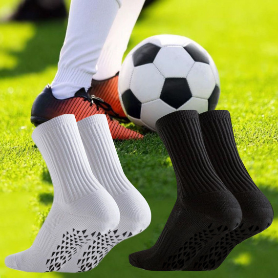 Cross-Border Amazon Solid Color Non-Slip Football Socks with Glue, Shock-Absorbing, Wear-Resistant, Quick-Drying Sports Basketball Socks for Men and Women, Breathable