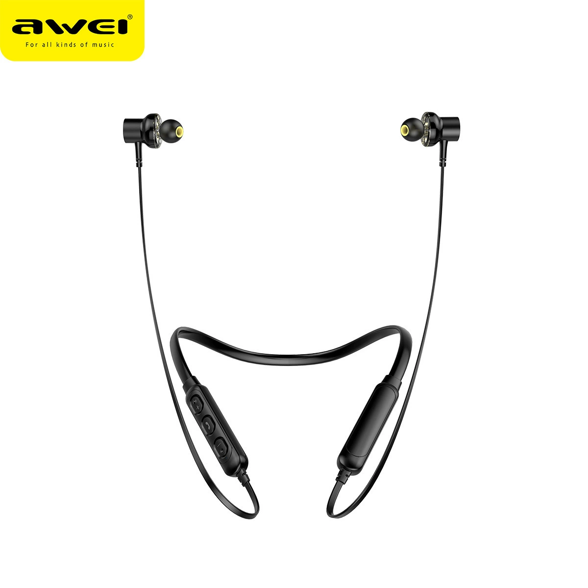 AWEI использует Victoria's частную форму висит на шее магнитный спортивный Bluetooth наушник двойное движение беспроводной наушник