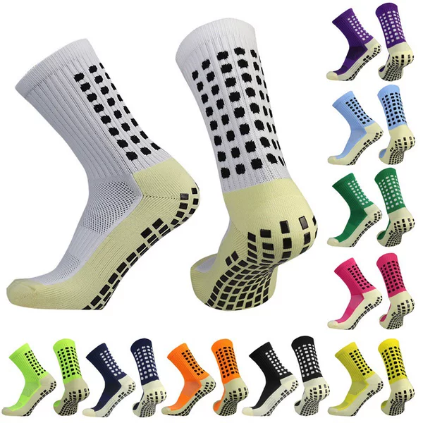 Professional Football Socks Men's Middle Tube Glue Thickened Non-Slip Silicone Sweat Absorbing Wear-Resistant Sports Socks Competition Training Socks