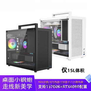 High-Looking White Mini Handle Desktop Computer Small Chassis Motherboard Side-Through Main Chassis One-Piece Drop Shipping Free Shipping
