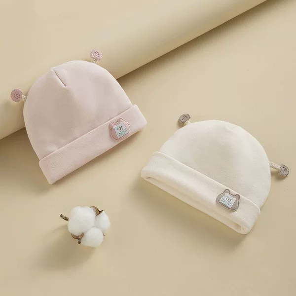 Autumn and Winter Style Newborn Baby Protective Cap, Cute and Adorable Winter Warm Newborn Hat