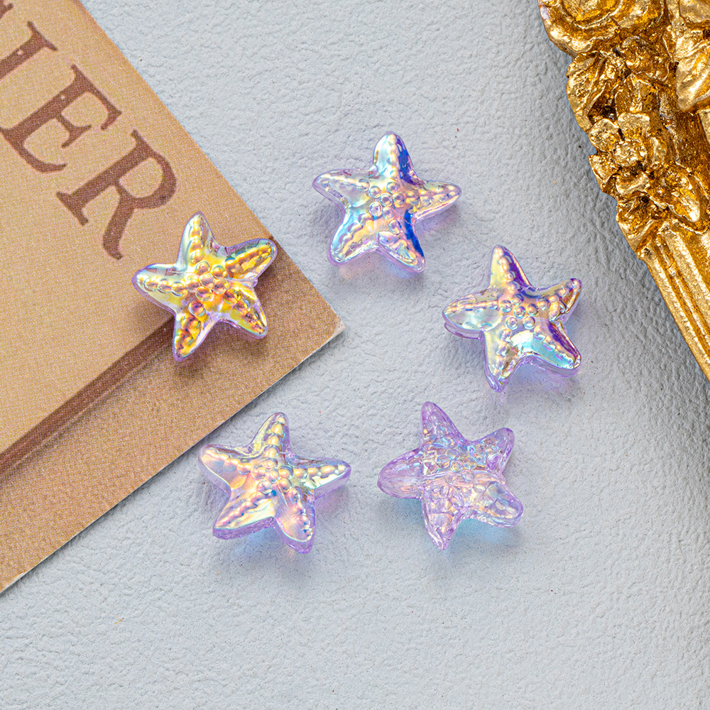 14mm vidrio galvanizado estrella de mar perlas de moda accesorios de joyería