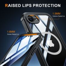 适用iPhone16E内置9H玻璃手机壳magsafe磁吸 防摔透明壳 无线充电