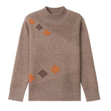 秋冬季新款洋气女士短款半高领针织衫上衣内搭套头毛衣提花打底衫，女装针织衫/毛衣，妃慕昵服饰