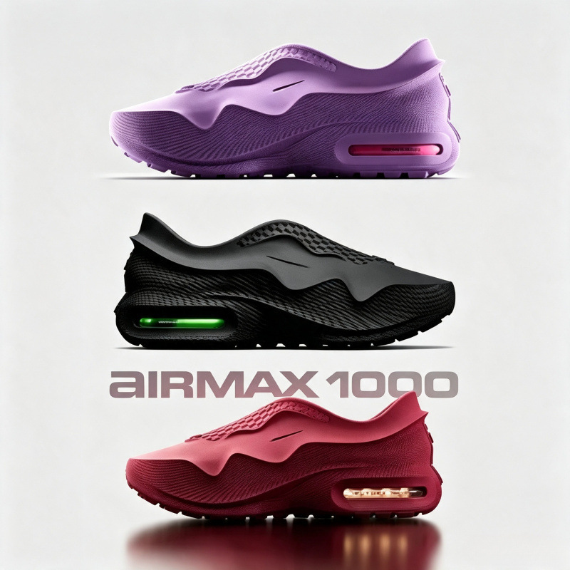 Foreign trade Putian shoes AirMax1000 air cushion running shoes for men and women, 3D printed breathable sports shoes, thick-soled dad shoes Foreign trade Putian shoes AirMax1000 air cushion running shoes for men and women, 3D printed breathable sports shoes, thick-soled dad shoes