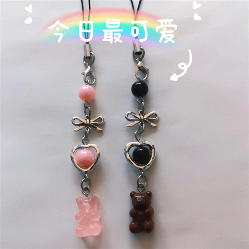 ins cute bow love personality pendant gift mobile phone chain pink bear mobile phone pendant girl heart ins cute bow love personality pendant gift mobile phone chain pink bear mobile phone pendant girl heart