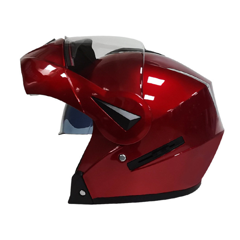 Motosiklet kaskı (dəbilqə) — Motuoche Helmet Dual Visor - red-m