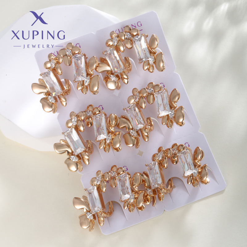 Xuping comercio exterior transfronterizo joyería de moda dorada auriculares lujosas sensación alta una tarjeta de otoño y invierno 6 pares de 12 pares de pendientes para mujeres