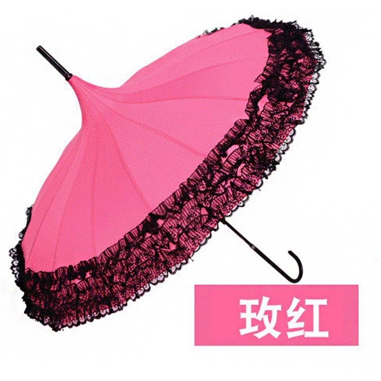 跨境爆款黑白条纹宝塔伞16骨直杆长柄晴雨伞创意欧式婚庆摄影雨伞|undefined