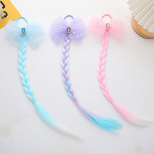 儿童网纱假发辫子可爱公主造型网纱马尾辫子女童珍珠网纱发绳发夹