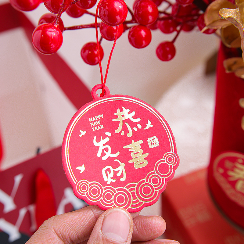 Festival de primavera decoración Víspera de Año Nuevo flor con cubo simulación de DIY acebo acabado arreglo floral cubo al por mayor regalo de la mano cubo producto terminado