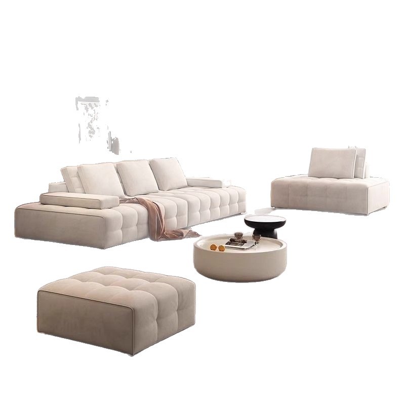 Lawrence sofá de tela sala de estar módulo ajustable tela de terciopelo Schneider estilo italiano minimalista línea recta combinación ligera lujo