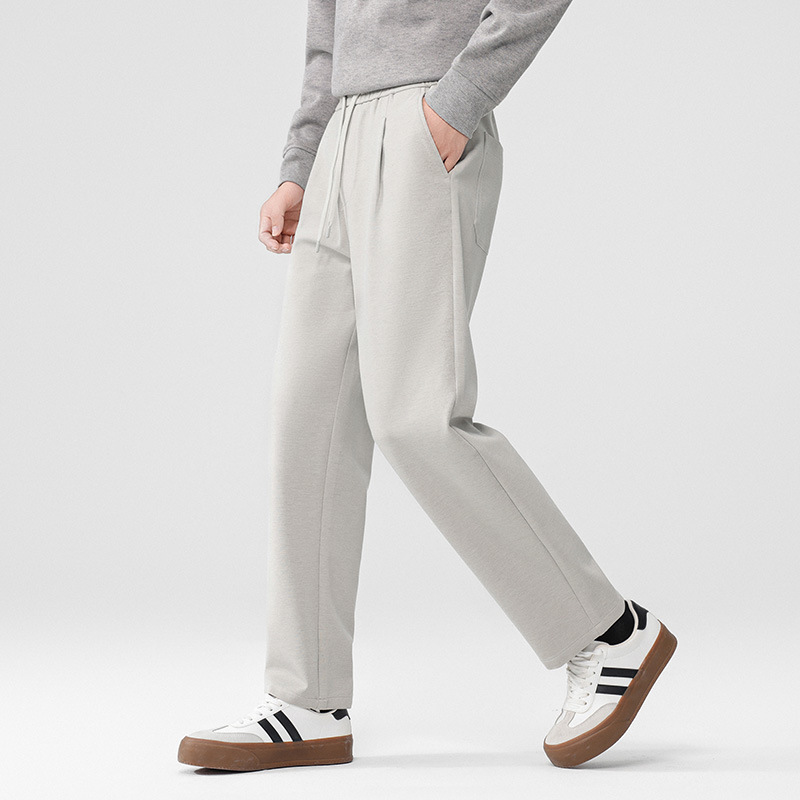 25 Winter Men's Modal Cotton Casual Pants Thickened Sheep Wool Loose Straight-Leg Pants Korean Style Men's Pants