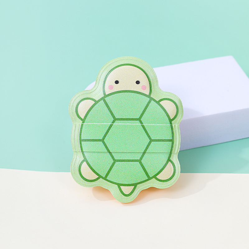 Pequeña tortuga personalizada 100% polvo de algodón, polvo super suave, espeso, seco y húmedo, cojín de esponja cosmética