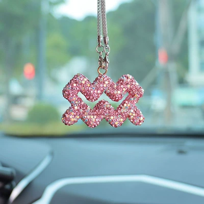 Car hanging — constellation three-color car rearview - pink-ab-mixed-color-diamond-water-bottle-holder