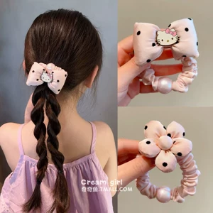 Girls' Apple Puppy Bun Hair Ties, Children's Hair Bands, High Elasticity Hair Ropes, Little Girls' Hair Ties