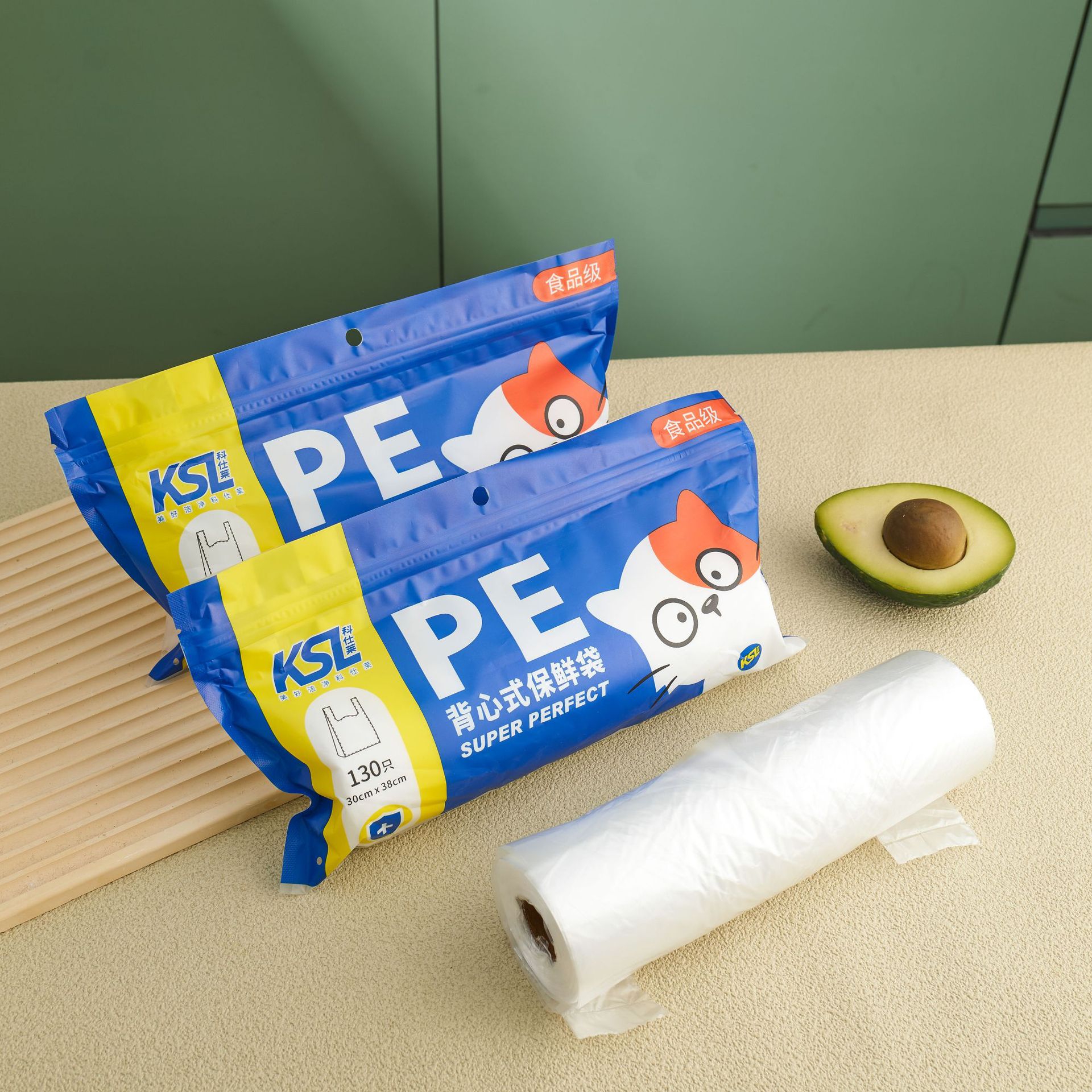 PE加厚家用一次性手提袋透明背心塑料袋超市点断式食品保鲜袋批发