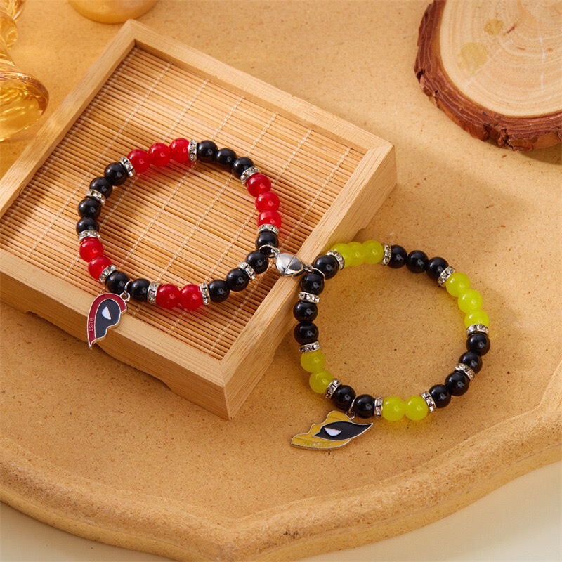Cross-Border Hot Selling Deadpool Wolverine Anime Bracelet Y2K Love Magnet Attraction Couple Bracelet