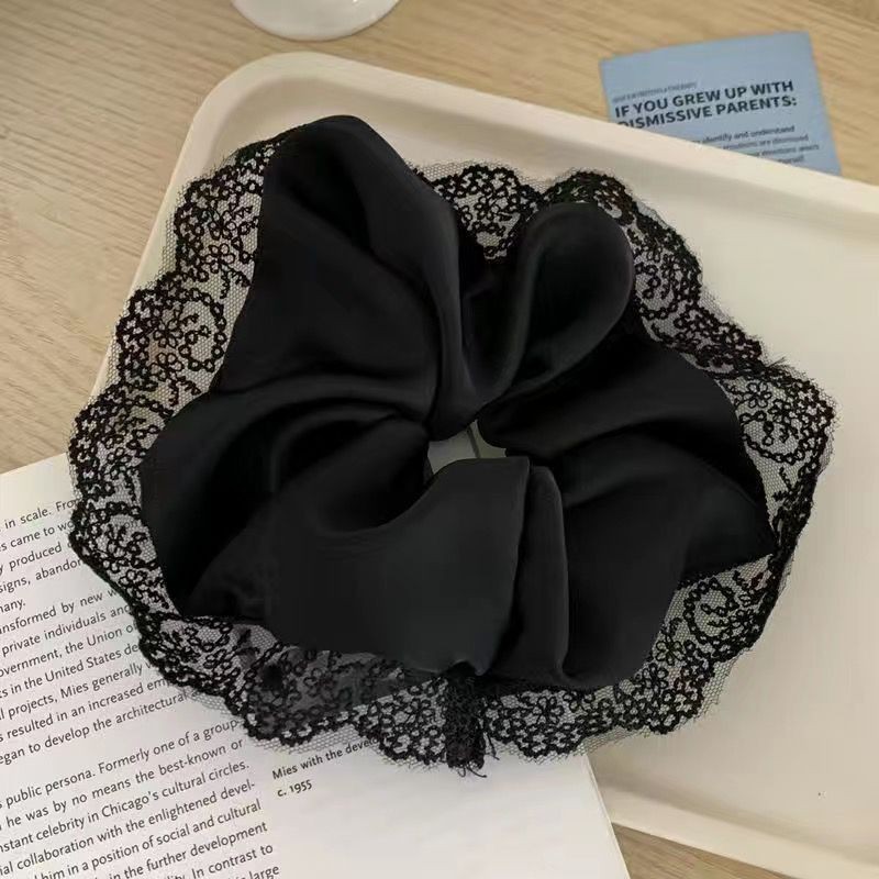 새틴 레이스-블랙