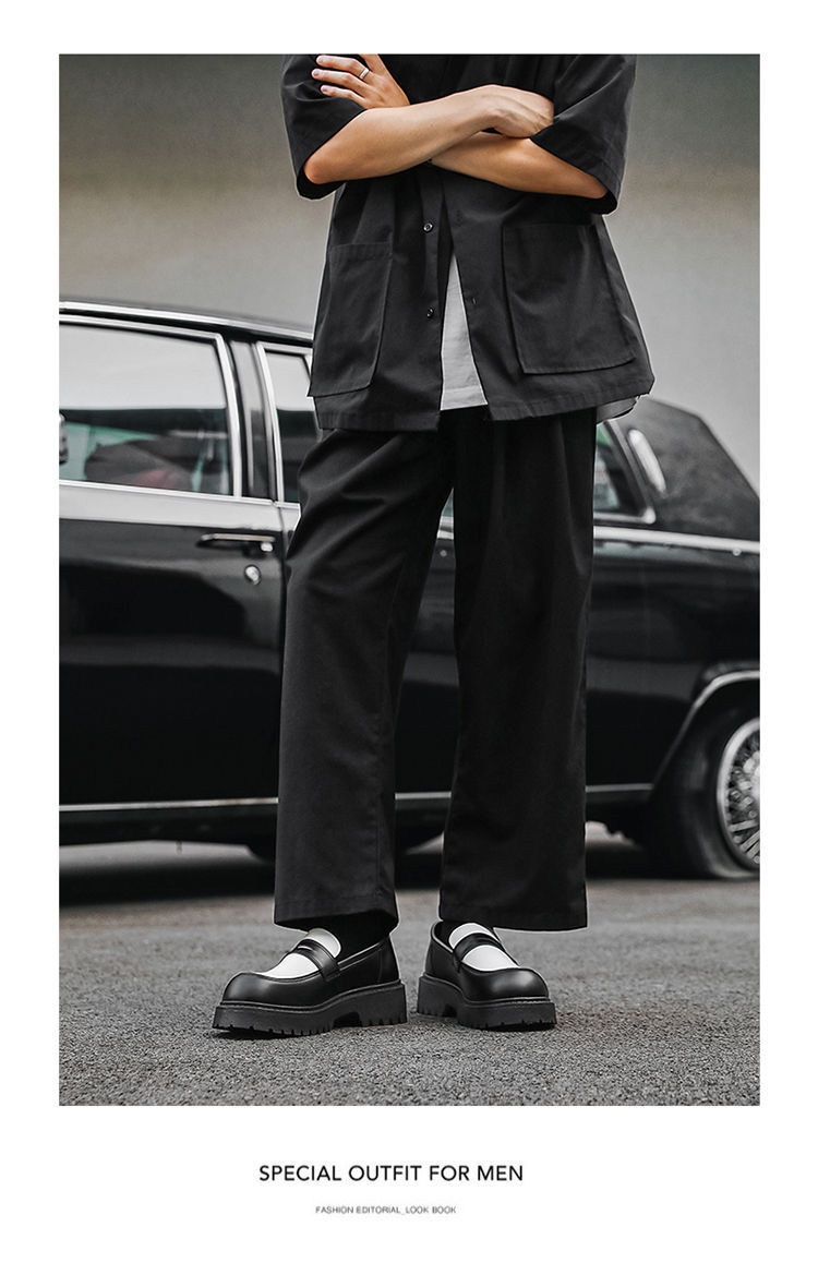 Chaussures Derby tendance pour homme ShoeVault, automne, style britannique décontracté, semelle épaisse et élégante, style rétro, rehaussantes, en cuir._voghion.com