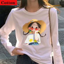 男女款重磅纯棉长袖T恤2025韩版宽松大码上衣秋冬打底衫外贸女装