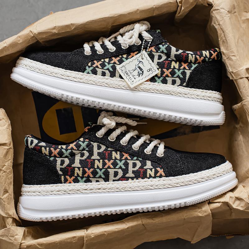 Zapatos de ocio, zapatos perezosos convenientes, zapatos de hombre, zapatos de pescador, zapatos de lona de verano a juego de colores, nuevos zapatos de lona de verano de 2025